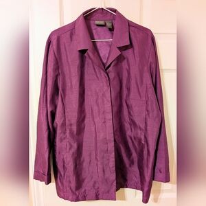 Chico's Jewel Purple Collared Button-Front Blouse